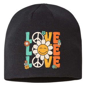 Peace Sign Love 60s 70s 80s Costume Groovy Theme Party Sustainable Beanie