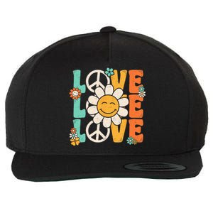 Peace Sign Love 60s 70s 80s Costume Groovy Theme Party Wool Snapback Cap