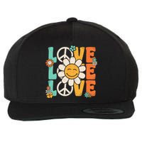 Peace Sign Love 60s 70s 80s Costume Groovy Theme Party Wool Snapback Cap