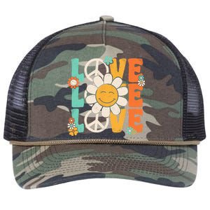 Peace Sign Love 60s 70s 80s Costume Groovy Theme Party Retro Rope Trucker Hat Cap