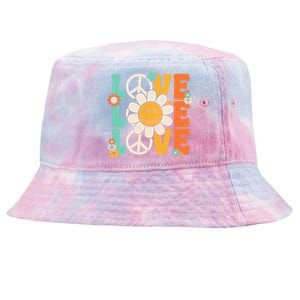 Peace Sign Love 60s 70s 80s Costume Groovy Theme Party Tie-Dyed Bucket Hat