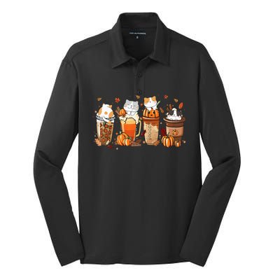 Pumpkin Spice Latte Costume For Cats Lover Silk Touch Performance Long Sleeve Polo