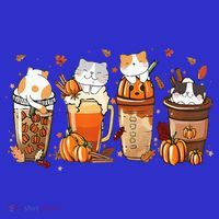 Pumpkin Spice Latte Costume For Cats Lover Premium T-Shirt