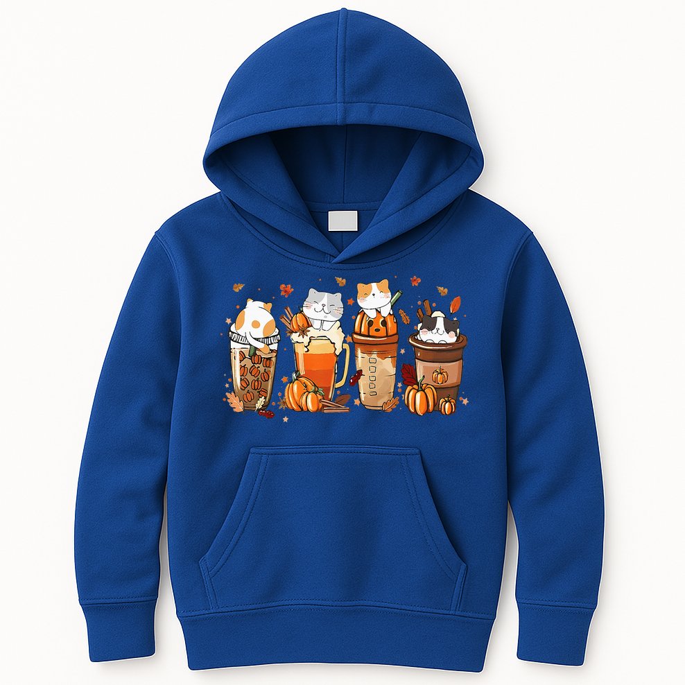 Pumpkin Spice Latte Costume For Cats Lover Kids Hoodie