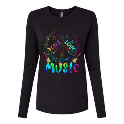 Peace Sign Love Music 60s 70s Tie Die Hippie Costume Womens Cotton Relaxed Long Sleeve T-Shirt