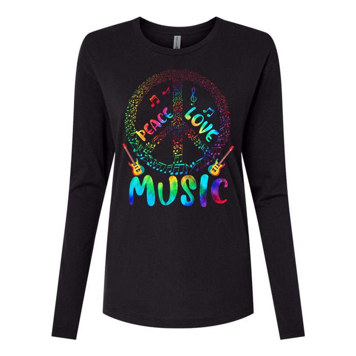 Peace Sign Love Music 60s 70s Tie Die Hippie Costume Womens Cotton Relaxed Long Sleeve T-Shirt