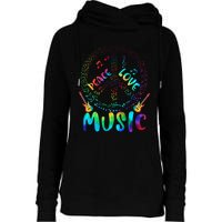 Peace Sign Love Music 60s 70s Tie Die Hippie Costume Womens Funnel Neck Pullover Hood