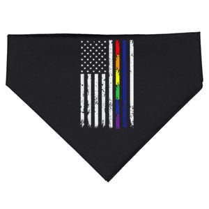 Police Support Lgbt G.A.Y Pride Thin Red Line Rainbow Flag USA-Made Doggie Bandana