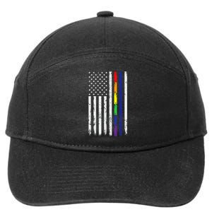 Police Support Lgbt G.A.Y Pride Thin Red Line Rainbow Flag 7-Panel Snapback Hat