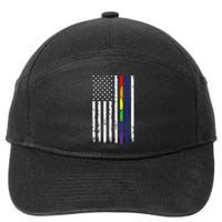 Police Support Lgbt G.A.Y Pride Thin Red Line Rainbow Flag 7-Panel Snapback Hat