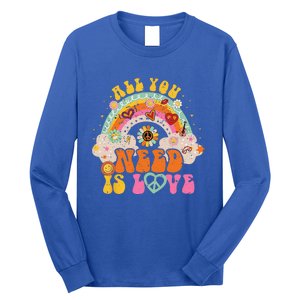 PEACE SIGN LOVE 60s 70s Hippie Groovy Vibes Halloween Long Sleeve Shirt