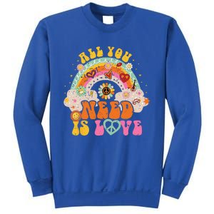 PEACE SIGN LOVE 60s 70s Hippie Groovy Vibes Halloween Sweatshirt