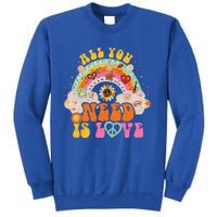 PEACE SIGN LOVE 60s 70s Hippie Groovy Vibes Halloween Sweatshirt