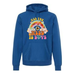 PEACE SIGN LOVE 60s 70s Hippie Groovy Vibes Halloween Premium Hoodie