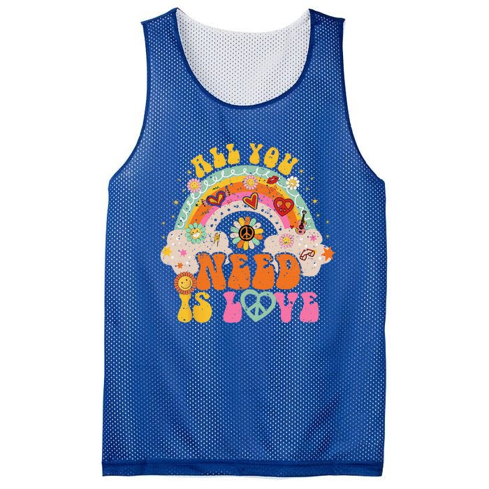 PEACE SIGN LOVE 60s 70s Hippie Groovy Vibes Halloween Mesh Reversible Basketball Jersey Tank