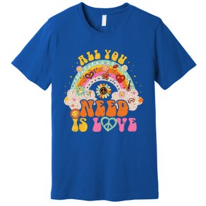 PEACE SIGN LOVE 60s 70s Hippie Groovy Vibes Halloween Premium T-Shirt