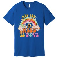 PEACE SIGN LOVE 60s 70s Hippie Groovy Vibes Halloween Premium T-Shirt