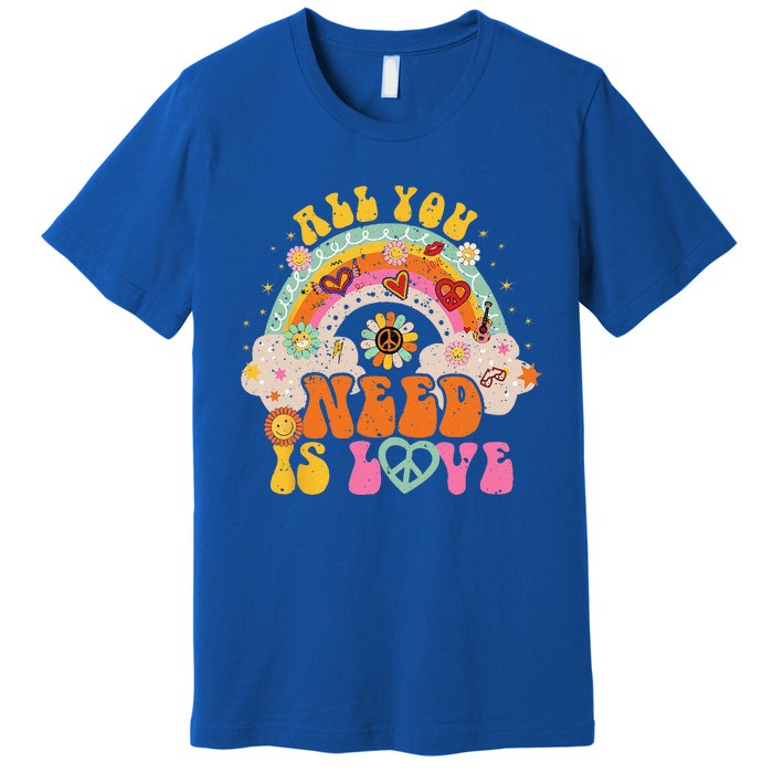 PEACE SIGN LOVE 60s 70s Hippie Groovy Vibes Halloween Premium T-Shirt