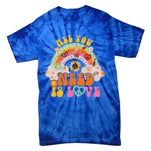 PEACE SIGN LOVE 60s 70s Hippie Groovy Vibes Halloween Tie-Dye T-Shirt