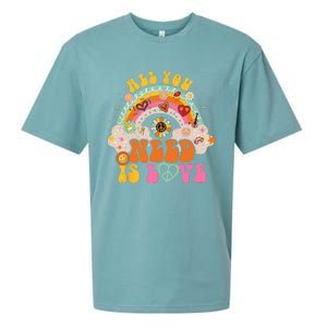 PEACE SIGN LOVE 60s 70s Hippie Groovy Vibes Halloween Sueded Cloud Jersey T-Shirt