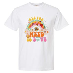 PEACE SIGN LOVE 60s 70s Hippie Groovy Vibes Halloween Garment-Dyed Heavyweight T-Shirt