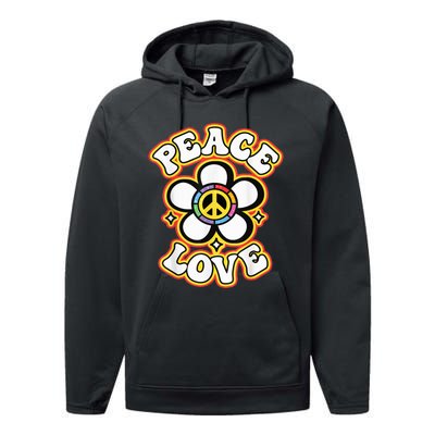 PEACE SIGN LOVE Shirt 60s 70s Tie Dye Hippie Costume Performance Fleece Hoodie