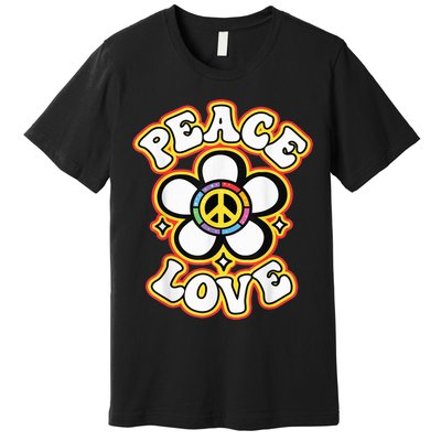 PEACE SIGN LOVE Shirt 60s 70s Tie Dye Hippie Costume Premium T-Shirt