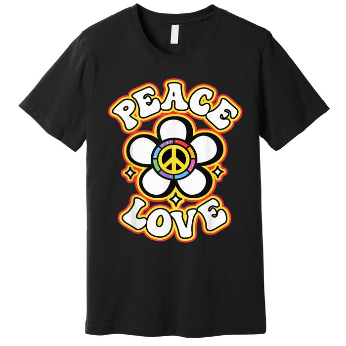 PEACE SIGN LOVE Shirt 60s 70s Tie Dye Hippie Costume Premium T-Shirt