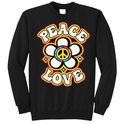 PEACE SIGN LOVE Shirt 60s 70s Tie Dye Hippie Costume Tall Sweatshirt