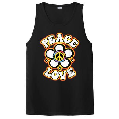 PEACE SIGN LOVE Shirt 60s 70s Tie Dye Hippie Costume PosiCharge Competitor Tank