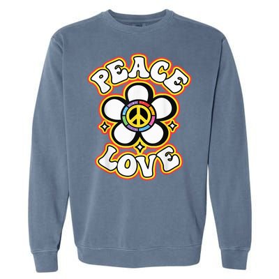 PEACE SIGN LOVE Shirt 60s 70s Tie Dye Hippie Costume Garment-Dyed Sweatshirt