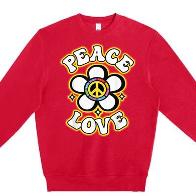 PEACE SIGN LOVE Shirt 60s 70s Tie Dye Hippie Costume Premium Crewneck Sweatshirt