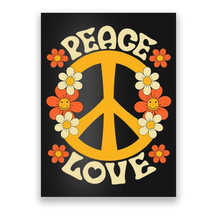 Peace Sign Love 60s 70s Costume 70 Theme Party Groovy Hippie Poster