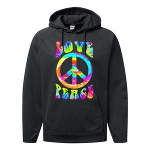 PEACE SIGN LOVE 60s 70s Tie Dye Hippie Costume Performance Fleece Hoodie