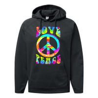 PEACE SIGN LOVE 60s 70s Tie Dye Hippie Costume Performance Fleece Hoodie