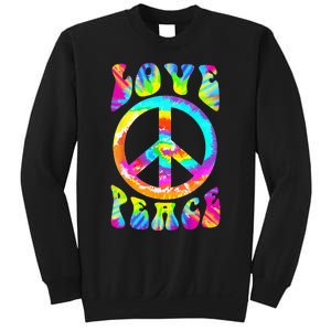 PEACE SIGN LOVE 60s 70s Tie Dye Hippie Costume Sweatshirt