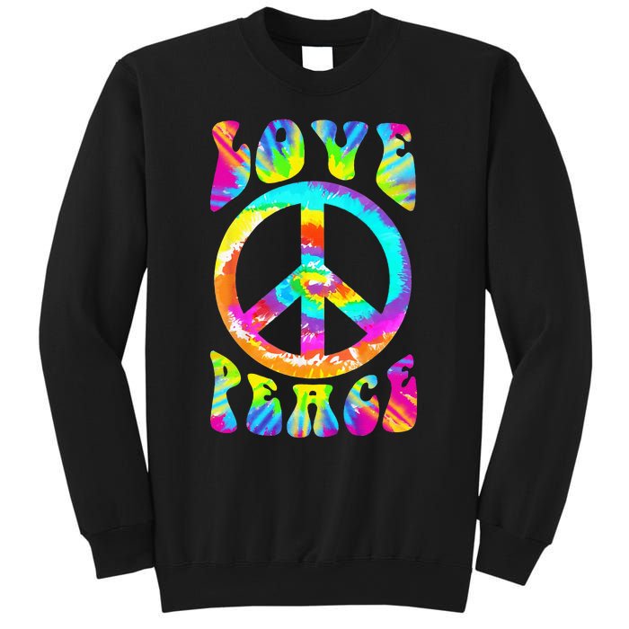 PEACE SIGN LOVE 60s 70s Tie Dye Hippie Costume Sweatshirt