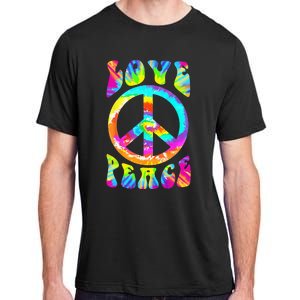 PEACE SIGN LOVE 60s 70s Tie Dye Hippie Costume Adult ChromaSoft Performance T-Shirt