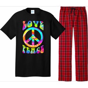 PEACE SIGN LOVE 60s 70s Tie Dye Hippie Costume Pajama Set