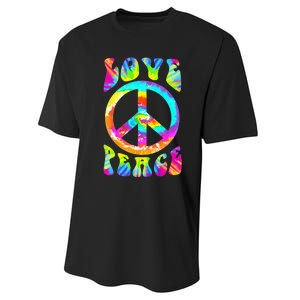 PEACE SIGN LOVE 60s 70s Tie Dye Hippie Costume Performance Sprint T-Shirt