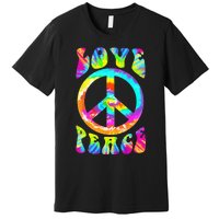 PEACE SIGN LOVE 60s 70s Tie Dye Hippie Costume Premium T-Shirt