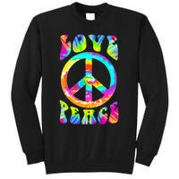 PEACE SIGN LOVE 60s 70s Tie Dye Hippie Costume Tall Sweatshirt