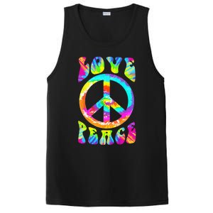 PEACE SIGN LOVE 60s 70s Tie Dye Hippie Costume PosiCharge Competitor Tank