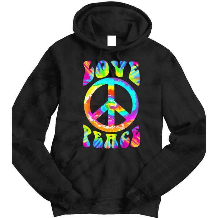 PEACE SIGN LOVE 60s 70s Tie Dye Hippie Costume Tie Dye Hoodie