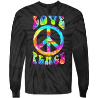 PEACE SIGN LOVE 60s 70s Tie Dye Hippie Costume Tie-Dye Long Sleeve Shirt