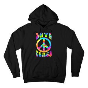 PEACE SIGN LOVE 60s 70s Tie Dye Hippie Costume Tall Hoodie