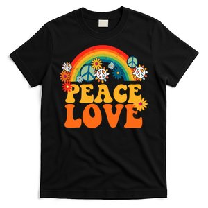 PEACE SIGN LOVE 1960s 1970s Tie Dye Groovy Hippie T-Shirt