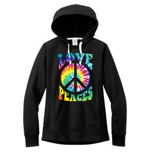 Peace Sign Love 60S 70S Tie Dye Hippie Costume Women's Fleece Hoodie