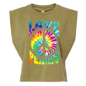 Peace Sign Love 60S 70S Tie Dye Hippie Costume Garment-Dyed Women's Muscle Tee