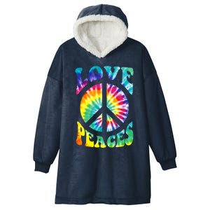 Peace Sign Love 60S 70S Tie Dye Hippie Costume Hooded Wearable Blanket